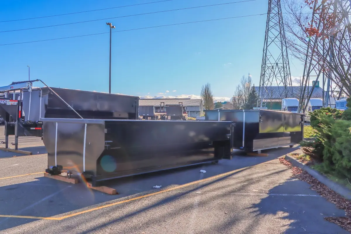 Roll-off dumpster ready for waste disposal at job site for Cleanout Dumpster Rental in Eustis